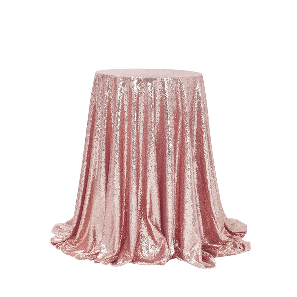 

Exquisite And Practical Furniture Sparkle Round Sequin Tablecloth Table Cover Wedding Party Banquet Rose Gold