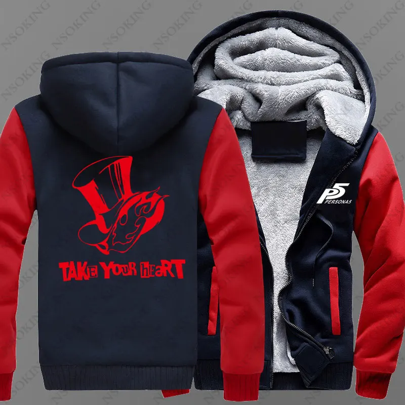 New Persona 5 Hoodie Anime PS5 hero Coat Jacket Winter Men