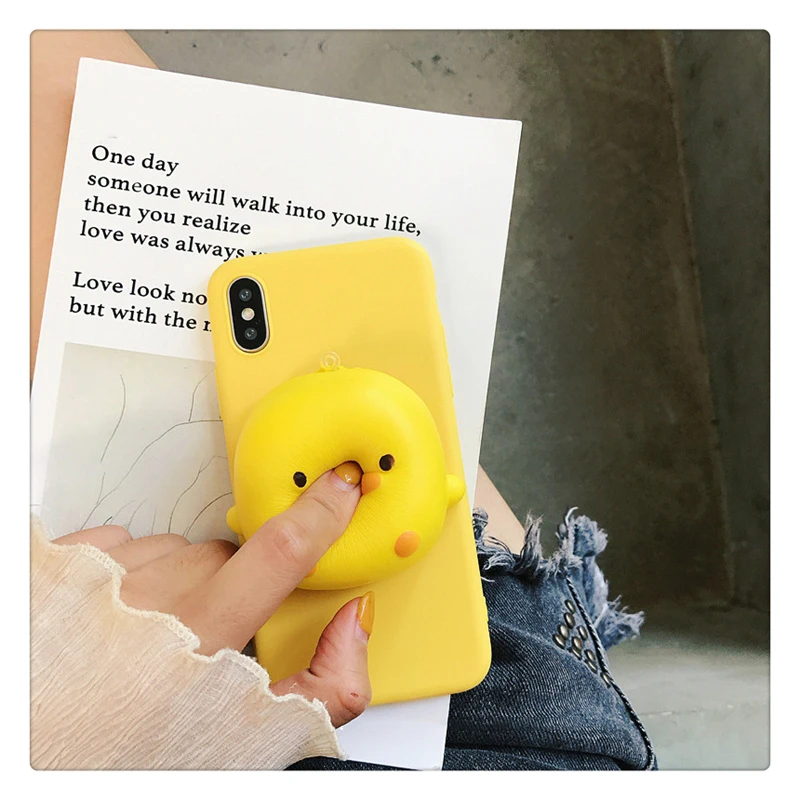 

Yellow Duck Phone Case For Huawei Honor 8 9i 10 lite 5X 9 8X Max V9 V10 V20 2018 GR3 GR5 2017 Reduce Stress Toy silicone Cover