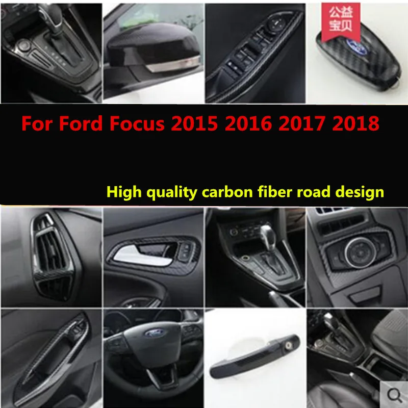 Автомобильные аксессуары высокого качества Abs углеродное волокно внутренняя отделка блестки, Отделка приборной панели для Ford Focus