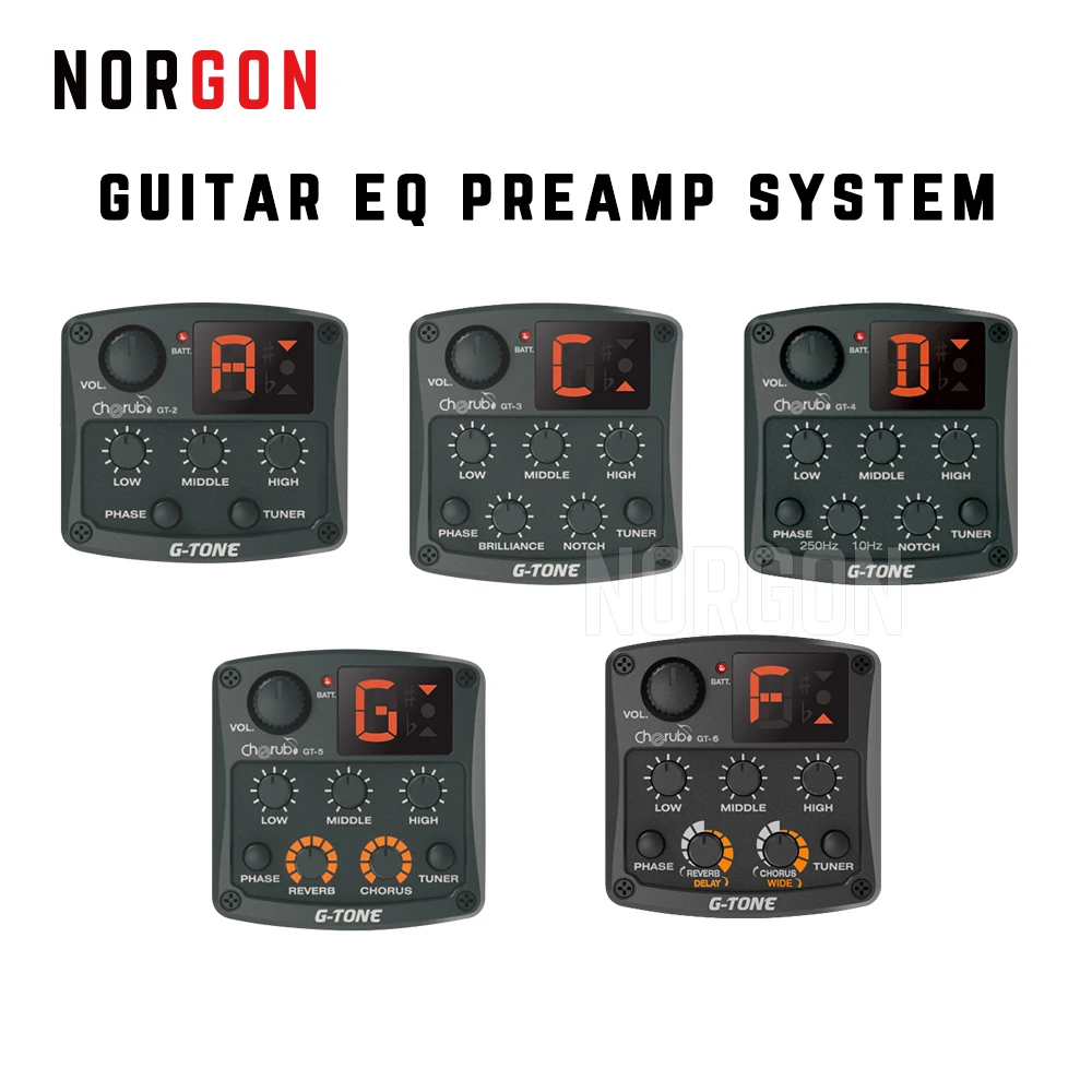 

Cherub Guitar EQ Preamp System Phase Effect Guitar Parts Accessories Chromatic Tuner Acoustic Reverb Delay GT-Series