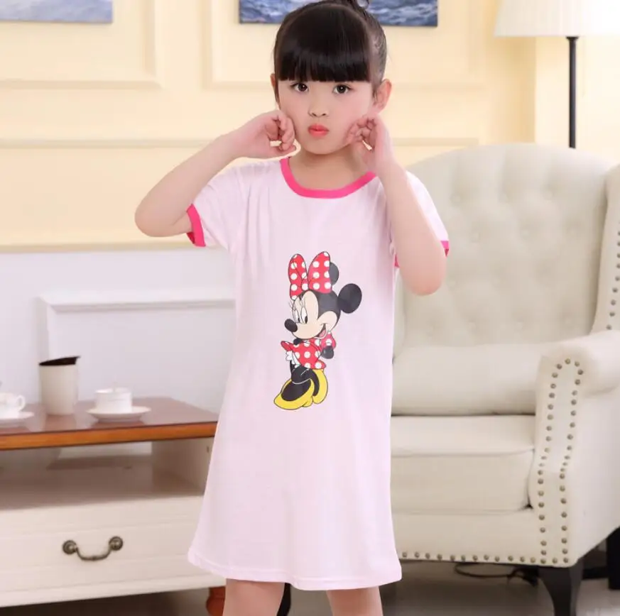 Ночная рубашка для девочек, летняя ночная рубашка с короткими рукавами, детская одежда для сна, милая одежда для сна с рисунком, модная детская ночная рубашка, Детская домашняя одежда - Цвет: model 13