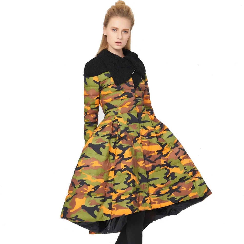 Bas Canard Black Femmes Jupe Blanc white Luxe D'aronde D'hiver 90 De Parkas Nouveau camouflage Le Duvet 2018 Ourlet Vers Manteau Queue France Doudoune Longue Femelle Survêtement 7gRHx8