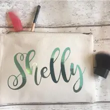 Пользовательские блеск имена Косметика косметички невесты, горничной почета Косметика уникальный подарок для Свадебные вечерние сумки кошельки сувениры