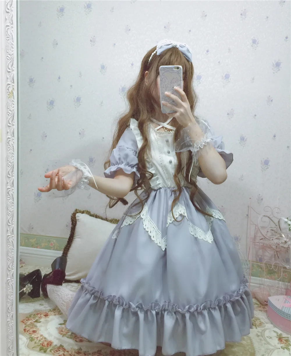 País das Maravilhas Vestido de Renda Verão Alice Lolita Grande 2021 no 4 High Quality Moda Feminina