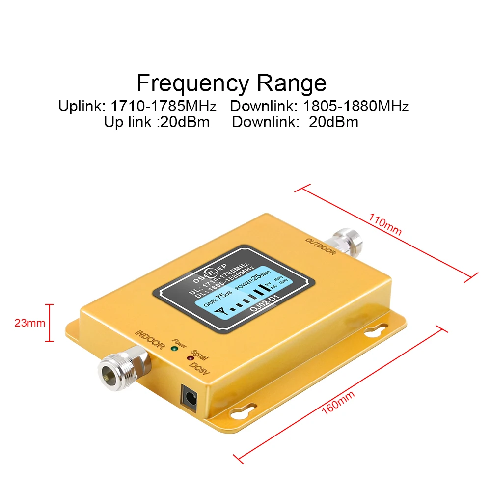 Усилитель сотового телефона Gsm Lte 1800 с ЖК дисплеем усиление 70 дБ 2g 4g LTE DCS МГц