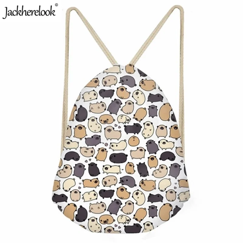 

Jackherelook Cute Pet Dog Pattern Softback Drawstring Bags Lightweight Boys Girls Shoulder Casual Hiking Folding Sacks Outdoor
