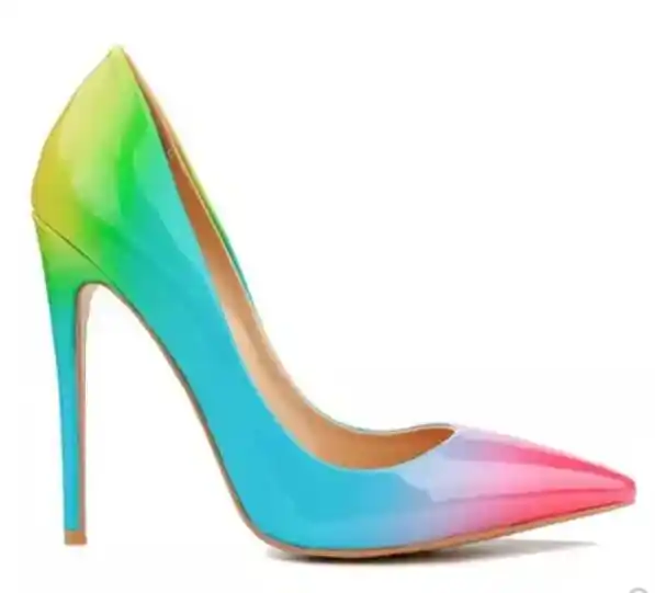 rainbow pumps high heels