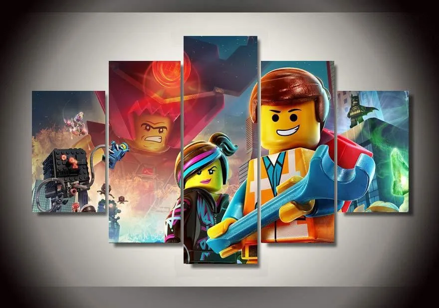 High Quality Lego Movie Kids Room Decoration Canvas Poster For Wall Of