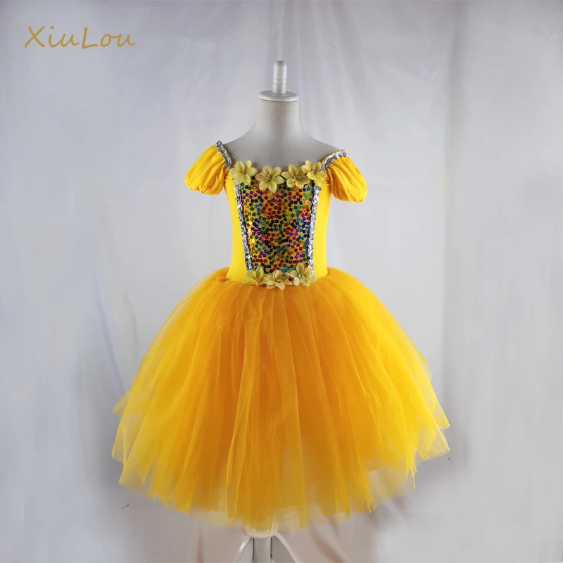 

Sequins professional ballet dress women girl ballet costume adult ballet clothes ballerina dress kids adult ballerina party