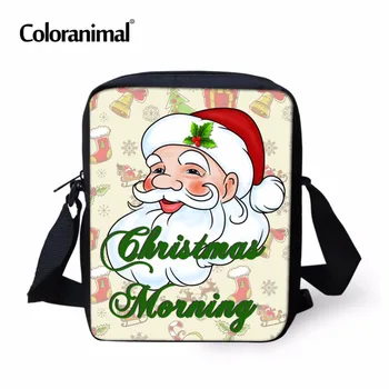

Coloranimal Vintage Cross Body Bag for Women Men Children's Daily School Mini Messenger Bag Christmas Old Man Print Shoulder Bag