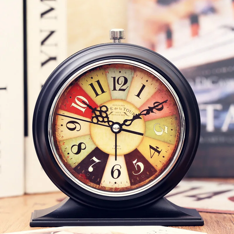 Metal Mute Alarm Clock Creative Student Bed Luminous Small Alarm Clock Cartoon Electronic Bedroom Children's Desk Clock