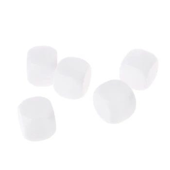 

5pcs 20mm White Blank Acrylic Dice Kid DIY Write Painting Graffiti Family Games