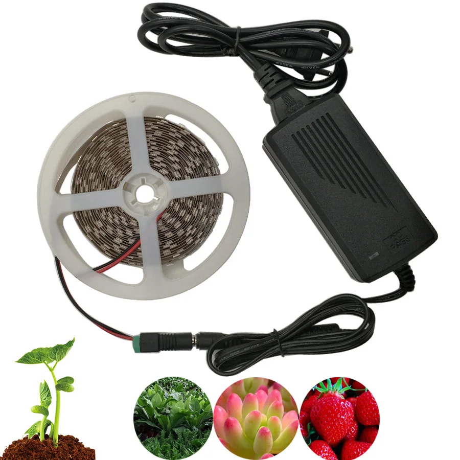 

Full Spectrum Plant Light LED Plants Strip Power Adapter Set Waterproof Aquarium Greenhouse Seedling Growing Growth lamps