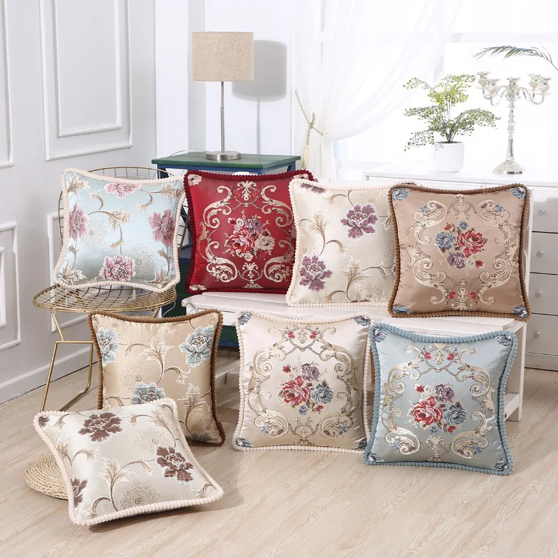 Vintage Flowers Pillow Case Chinese Blue and White Flower Pillow Cushion Cover for Car Home Decorations Pillowcase 48*48cm MA23