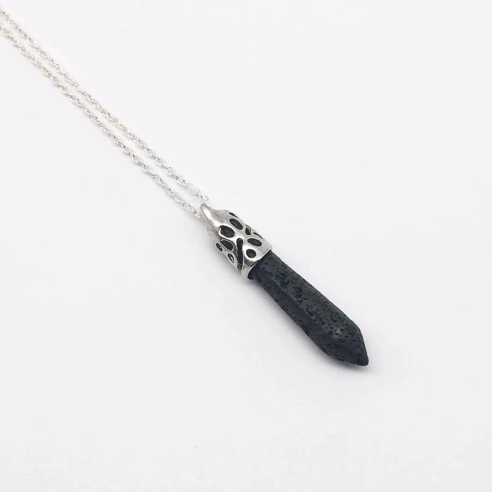 

1pcs Aromatherapy Jewelry Essential Oil Perfume Diffuser Necklace Women Bullet Lava Stone Necklace long Lava Diffuser Jewelry