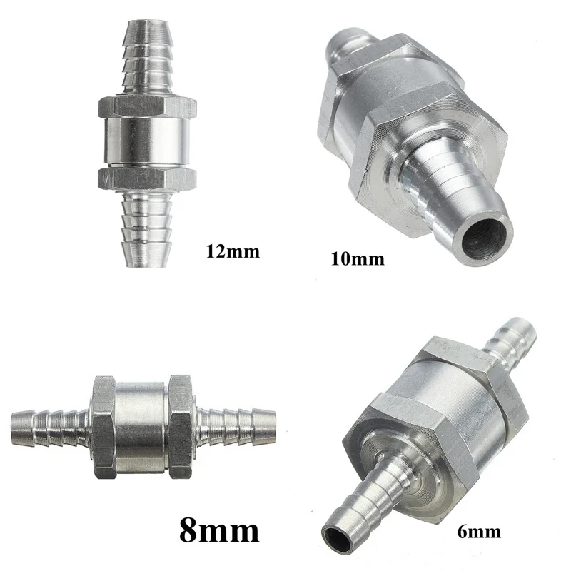 

Home Improvement Car 6/8/10/12mm Fuel Non Return Check Valve One Way Valve Aluminium Alloy Fit Carburettor 1 Pcs