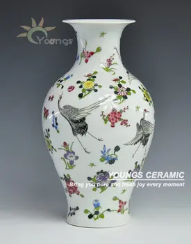 

Free Shipping Modern style Ceramic Porcelain Luminous Crane fish shape vase