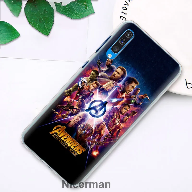Чехлы для телефонов с капитаном Железным человеком Марвел Мстителями супергероями для samsung Galaxy A6 A8+ A7 A9 A30 A50 A70 A80 M10 M30 PC жесткий Cas