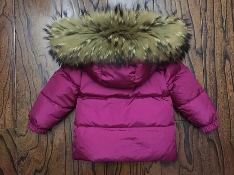 Лидер продаж, детские теплые пальто+ пуховые штаны верхняя одежда для малышей Детские комплекты одежды наивысшего качества с натуральным мехом Зимние костюмы из 2 предметов