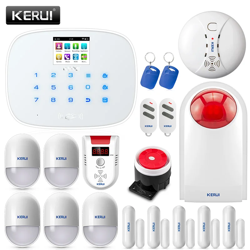 KERUI W193 3G WIFI PSTN GSM домашняя охранная система Alarme наборы белый ЖК дисплей 2 4 дюйма TFT