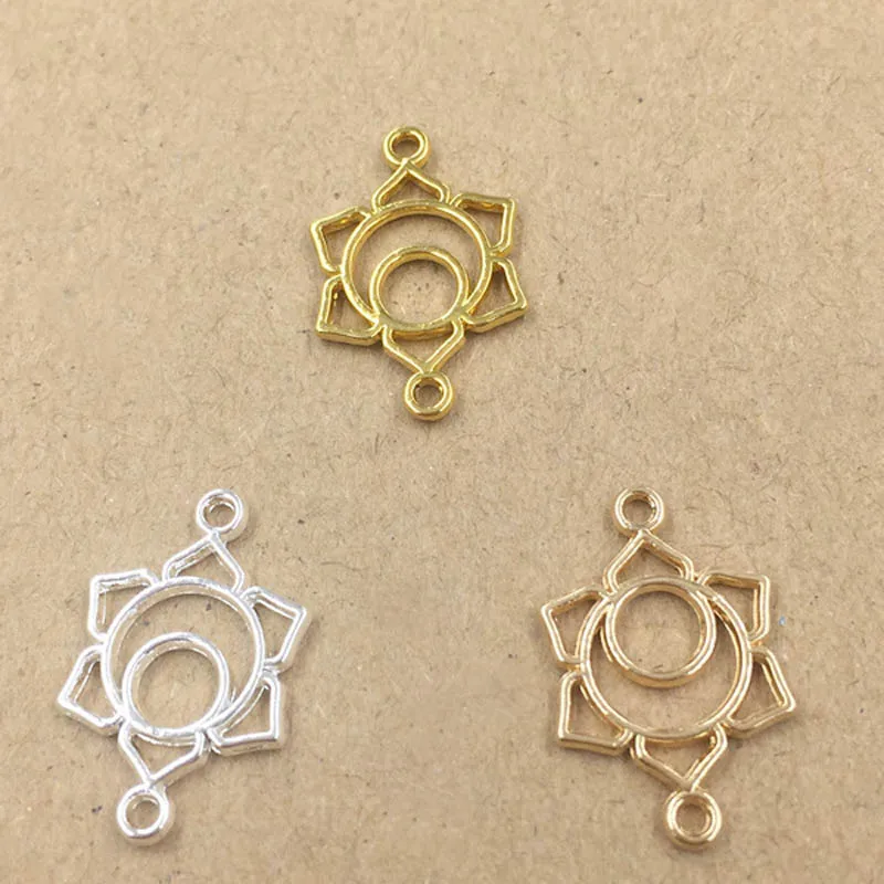 

Filigree Metal Flower Charms Connector Crafts for Big Geometric Drop Earring Hanging on Dangle Earrings Making Pendant Making