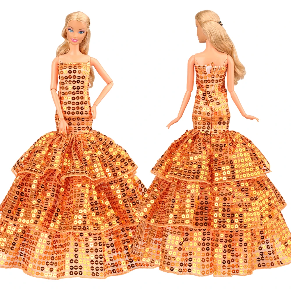 

Handmade Wedding Party Fashion Elegant Ruffle Mermaid Dresses Doll Clothes Set For Barbie Our Generation Dolls 1/6 Accessories