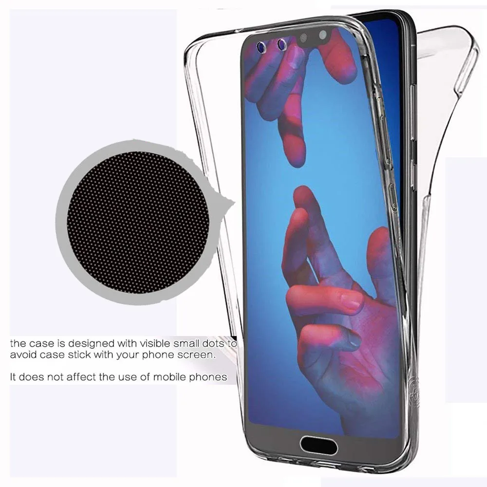P20 Lite 360 Degree Coverage Protective Clear Silicone Case Cover For Huawei P20 Lite Front and Back 2 Parts Full Body Capa Nova(2)