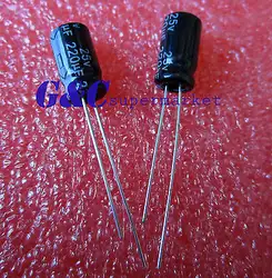 20 шт. 220 мкФ 25 V 6 мм * 12 мм Радиальные электролитические конденсаторы новые хорошего качества