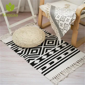 

Nordic Style Rhombus Carpets For Sofa Living Room Bedroom Rug Yarn Dyed Sofa Cotton Blanket Multifunction Rug Tapestry Bedspread