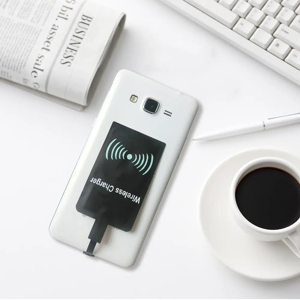 

QI Wireless Charger Receiver For iPhone 6 6s 7 Plus Universal Wireless Charging Receiver for Android Micro USB Type-c Phone