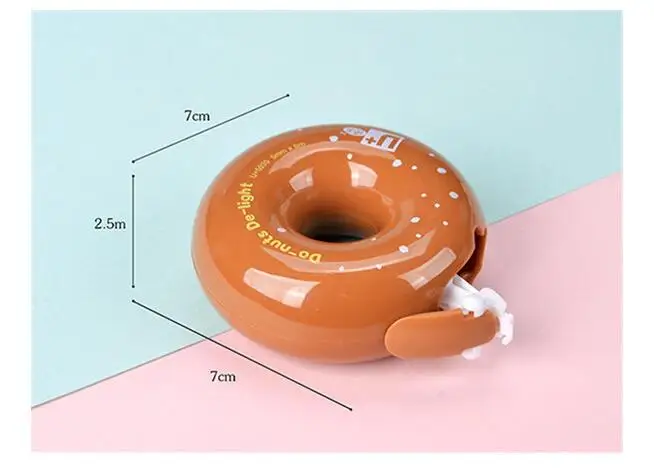 12 штук в упаковке Новинка милый пончик коррекции Лента дневник Канцелярские школа питания