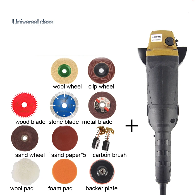 Powerful 220v 1000w 100mm electric hand cutting Angle Grinder polishing polisher machine universal class angle-grinder-discs