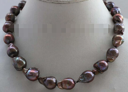 

ddh003608 17.5" Genuine Natural Coffee Baroque Reborn Keshi Pearl Necklace 14KGP 28% Discount