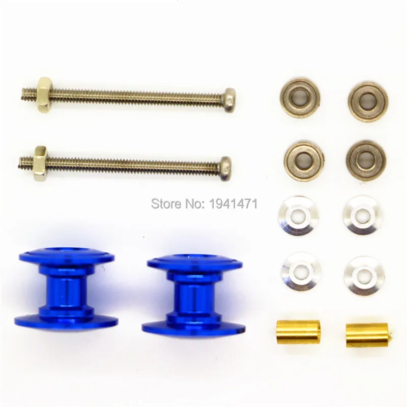 

RFDTYGR Double Aluminum Rollers(13-12mm) Self-made Parts Tamiya MINI 4WD Double Aluminum Double-deck Rollers 2Sets/lot D021