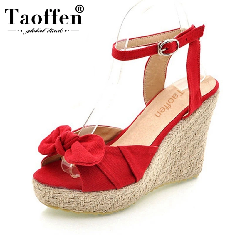 

TAOFFEN Women High Heel Sandals Open Toe Ankle Strap Bowknot Ladies Sandals Elegant For Party Wedding Footwear Size 34-39
