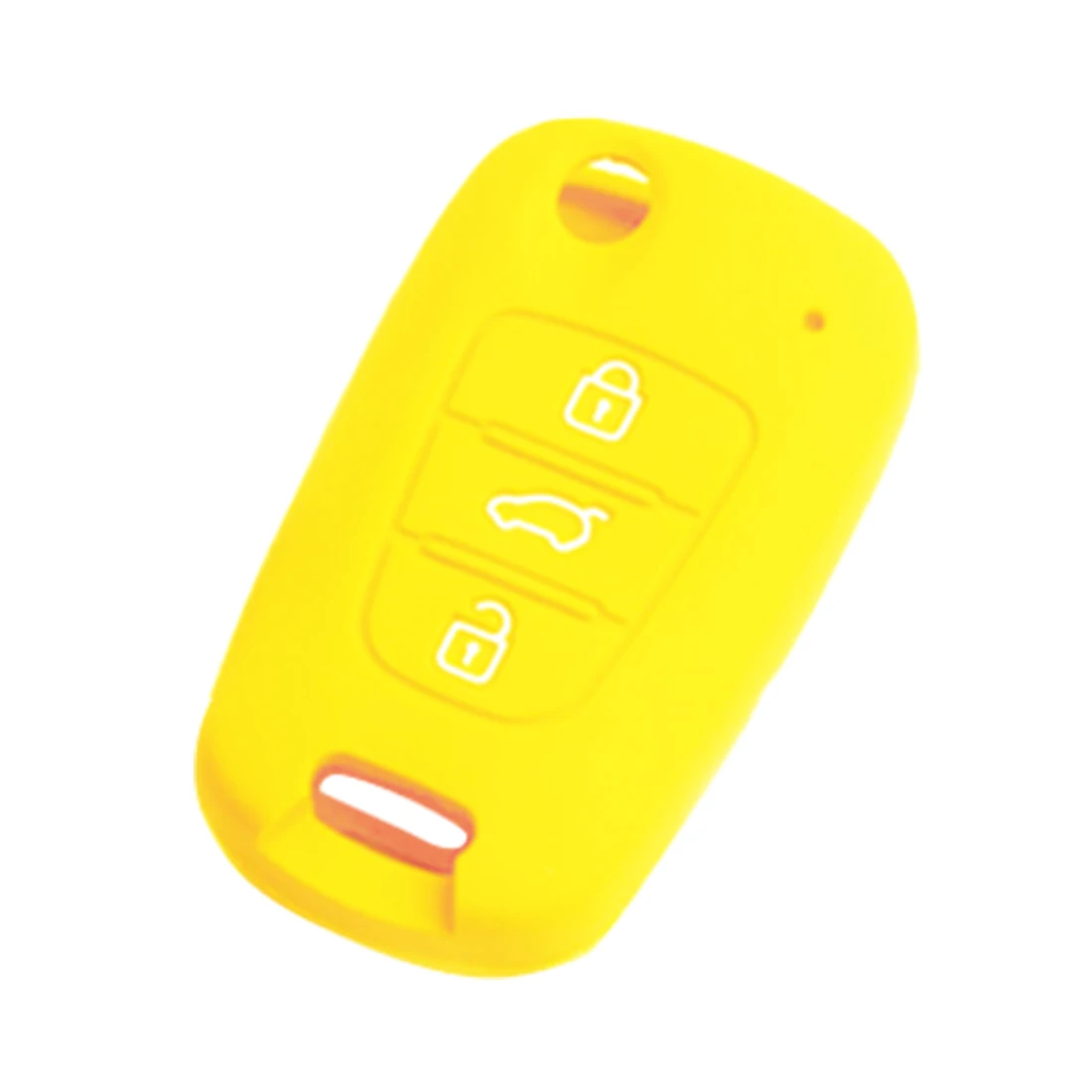 Авто-часть 3 кнопки силиконовый чехол для ключа автомобиля для Kia RIO K2 K5 Sportage Sorento для hyundai i20 i30 i35 iX20 Solaris Verna - Название цвета: Yellow