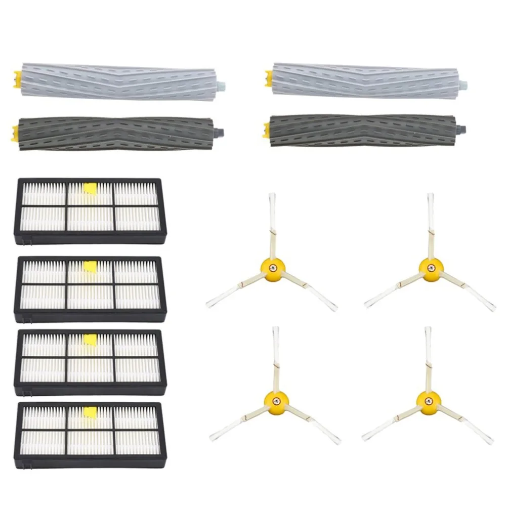 4 pcs Replacement Side Brush HEPA Filter 2 Rolling Kit For Robot 800 900 Series Vacuum Cleaners Parts | Бытовая техника