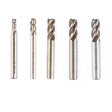 

5pcs/set HSS CNC Straight Shank 4 Flutes End Mill Milling Cutter Drill Bits 4 6 8 10 12mm