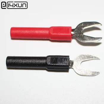 

100pcs High Quality Pure Copper Y Fork Inserts 4mm Banana Socket Terminal Opening Turn Inserts Spade Lug