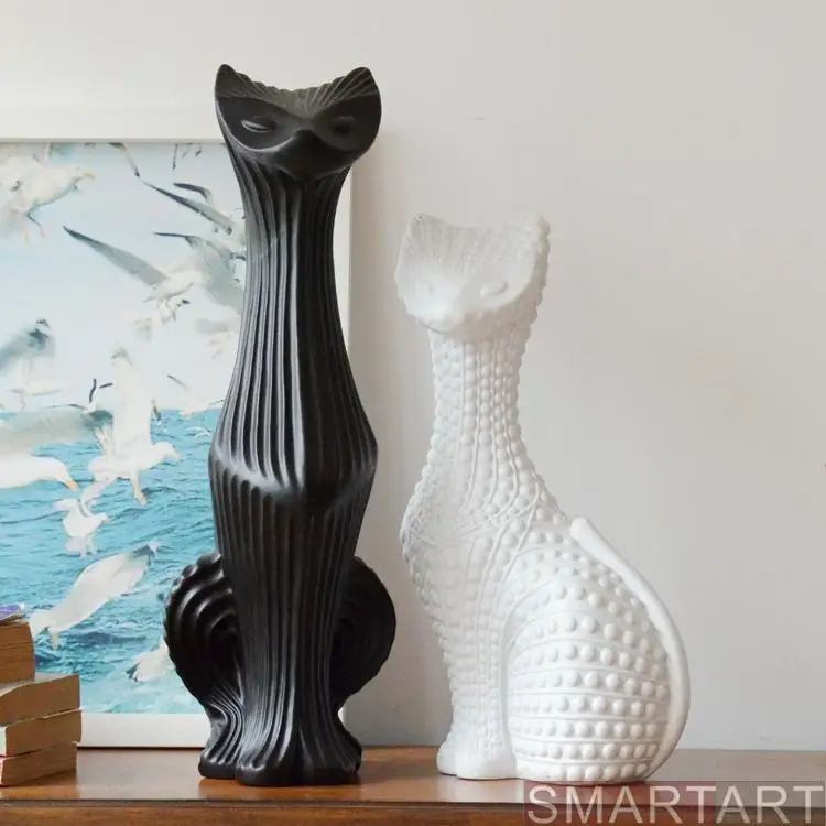 

Creative abstract cat figurine resin animal sculpture bedroom decoration ornaments personalized craft wedding gift home decors