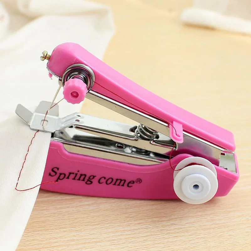 

1Pc Portable Mini Manual Sewing Machine Simple Operation Sewing Tools Sewing Cloth Fabric Quick Handy Needlework Tools