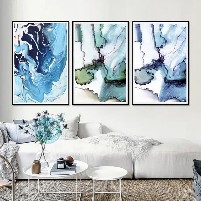 Online Modern Wall Painting Marble Green Grey Decor Abstract Modern Wall Painting Marble Green Grey Decor Abstract Art Large Printable Chinese Watercolour Style Printing Canvas