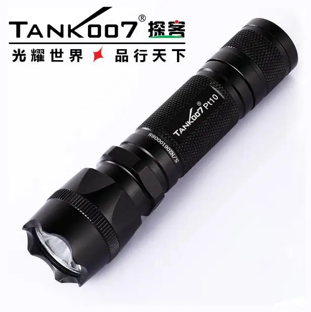 TANK007 PT10 Cree XM-L Q5 230lumen 5-modes Tactical Hunting Led Flashlight by 1*18650 Battery + Diffuser | Освещение