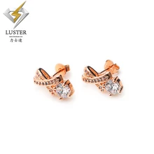 Fashion earring designs new model cubic zirconia diamonds likely copper Stud Earrings jewelry