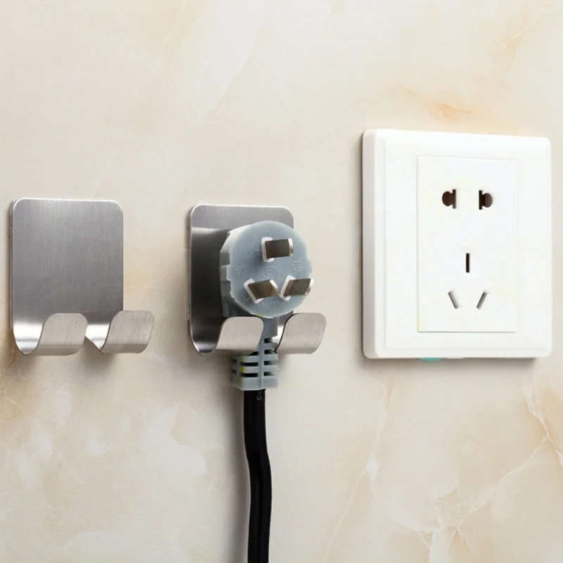 

Multi-function Wall Storage Hooks Power Plug Socket Holder Adhesive Hanger Home Office Storage Hooks Convenient to Hang