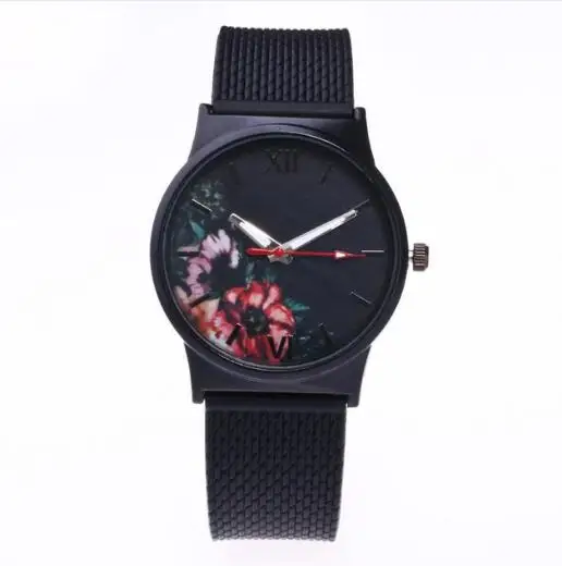Часы с черным цветком женские часы женские брендовые роскошные известные женские часы кварцевые часы наручные часы Relogio Feminino Montre Femme - Цвет: 4