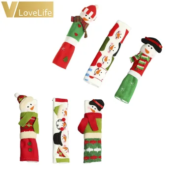 

3PCS/Set Snowman Kitchen Appliance Refrigerator Handle Covers Christmas Decoration for Home Kitchen Tools Gift for Kids
