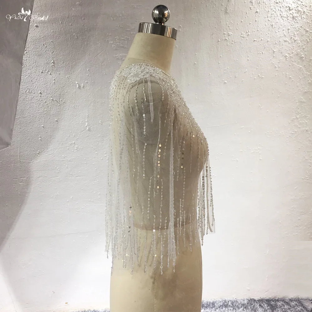LZP417 реальные фотографии Yiaibridal элегантность бисерные аппликации цветы Тюль Свадебная накидка женщина Иллюзия Свадебная шаль