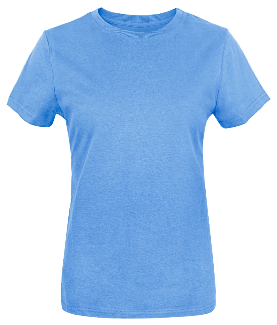 Женские Плотные хлопковые однотонные футболки премиум класса, плотные повседневные топы для взрослых, мягкие спортивные футболки с короткими рукавами - Цвет: Light blue